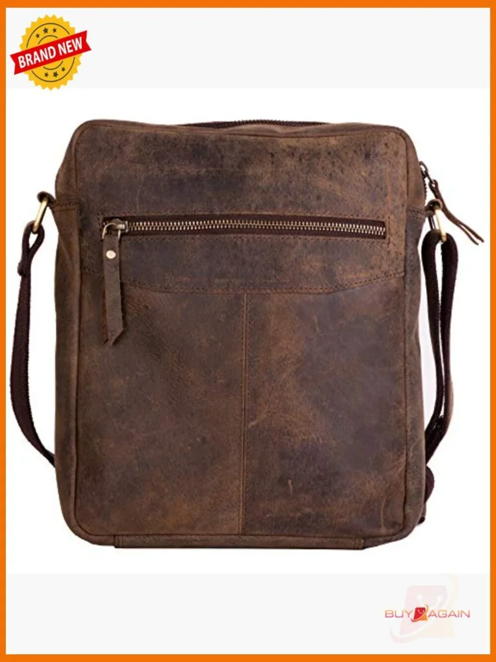 Leather Crossbody Bag Messenger Satchel Tablet Bag 11 Inch Unisex